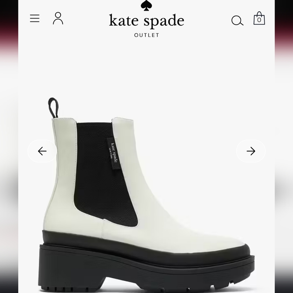 Amputee- Left Only Kate spade Winnie Bootie chunky sole sz 9B white leather